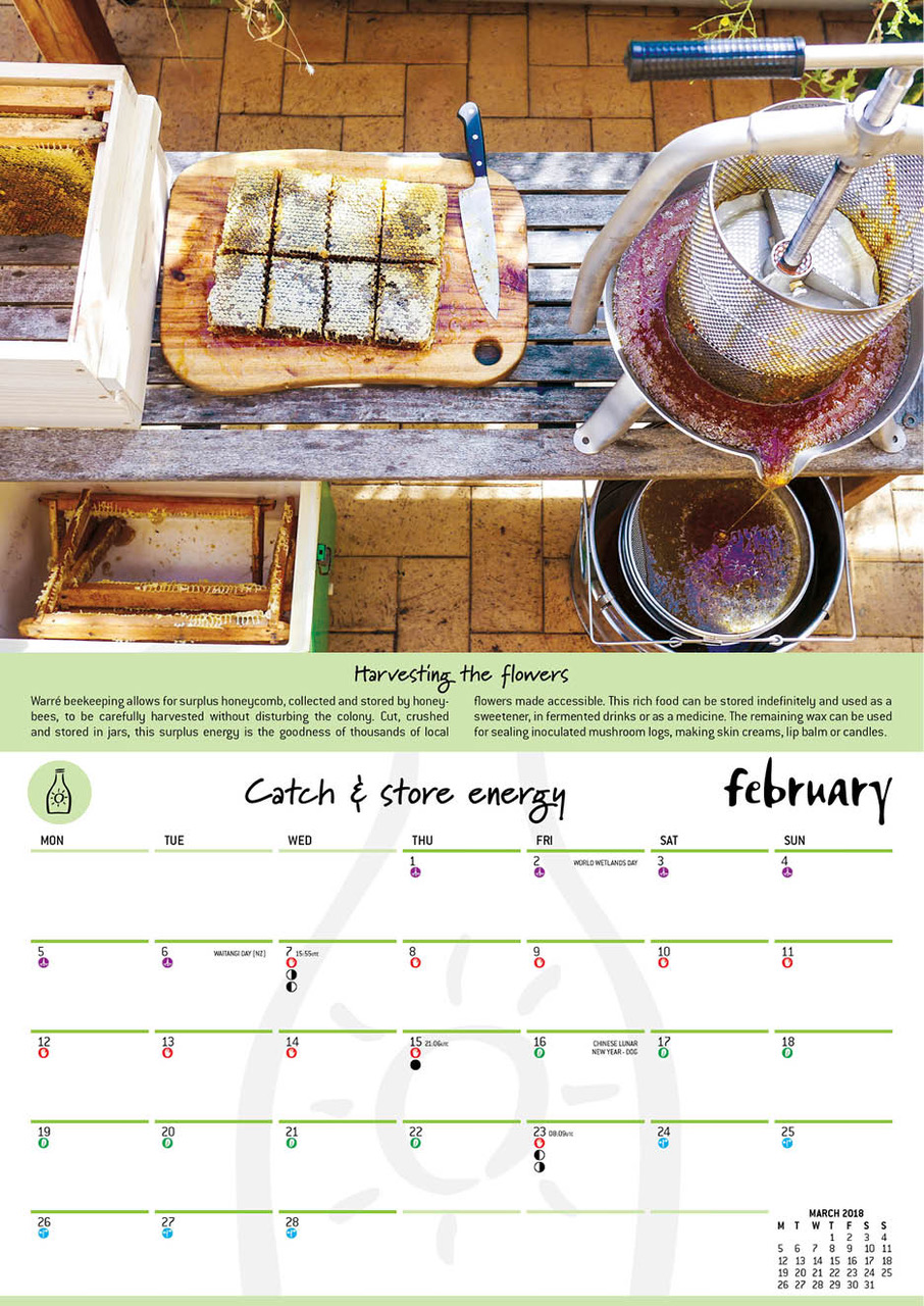2018 Permaculture Calendar spread 2